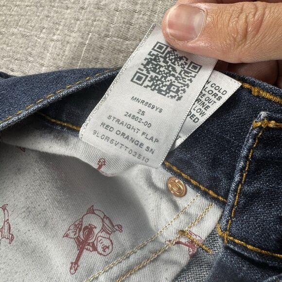 True Religion Ricky Jean Men 29x27 Relaxed Straight Denim Pocket Big T Flap Y2K - Picture 10 of 10